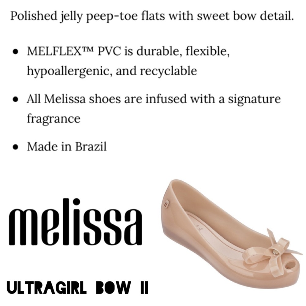 Melissa UltraGirl Bow II jelly peep-toe jelly flat - Picture 3 of 12